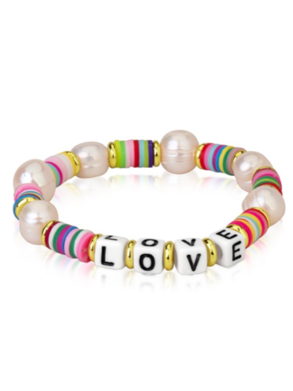 Meira T Designs Multicolor Bead and Pearl and LOVE Stretchy Bracelet
NEW RARE
